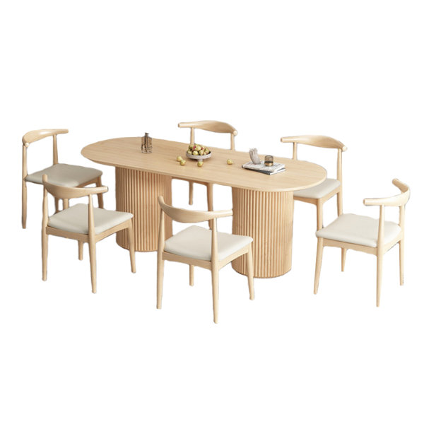 Corrigan Studio® Nordic modern simple all solid wood oval dining table